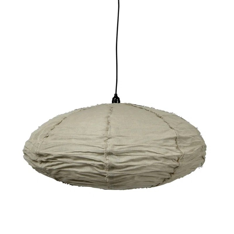 Linen and Cotton Pendant Lamp with Frayed Edges