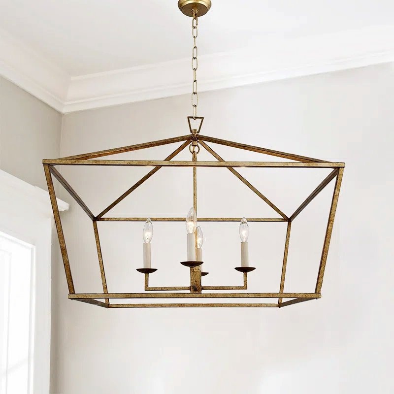 Open Box Sedley 28 inch wide 4 light dimmable lantern Geometric