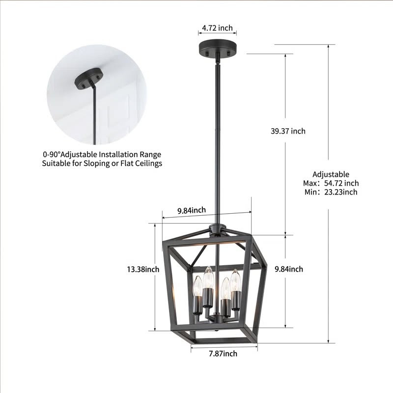 Jaisyn 4 Light Lantern Pendant Light - photo 2
