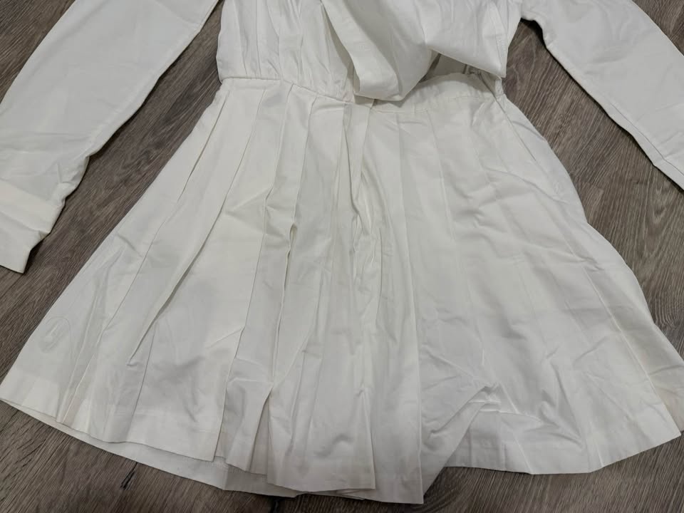 Zara White Pleated Shirt Dress XS - photo 5
