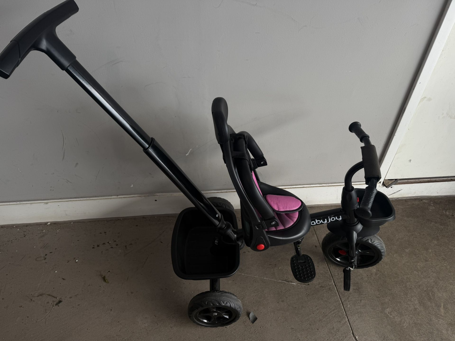 Toddler Push Trike / Convertible Stroller Tricycle - Pink/Black