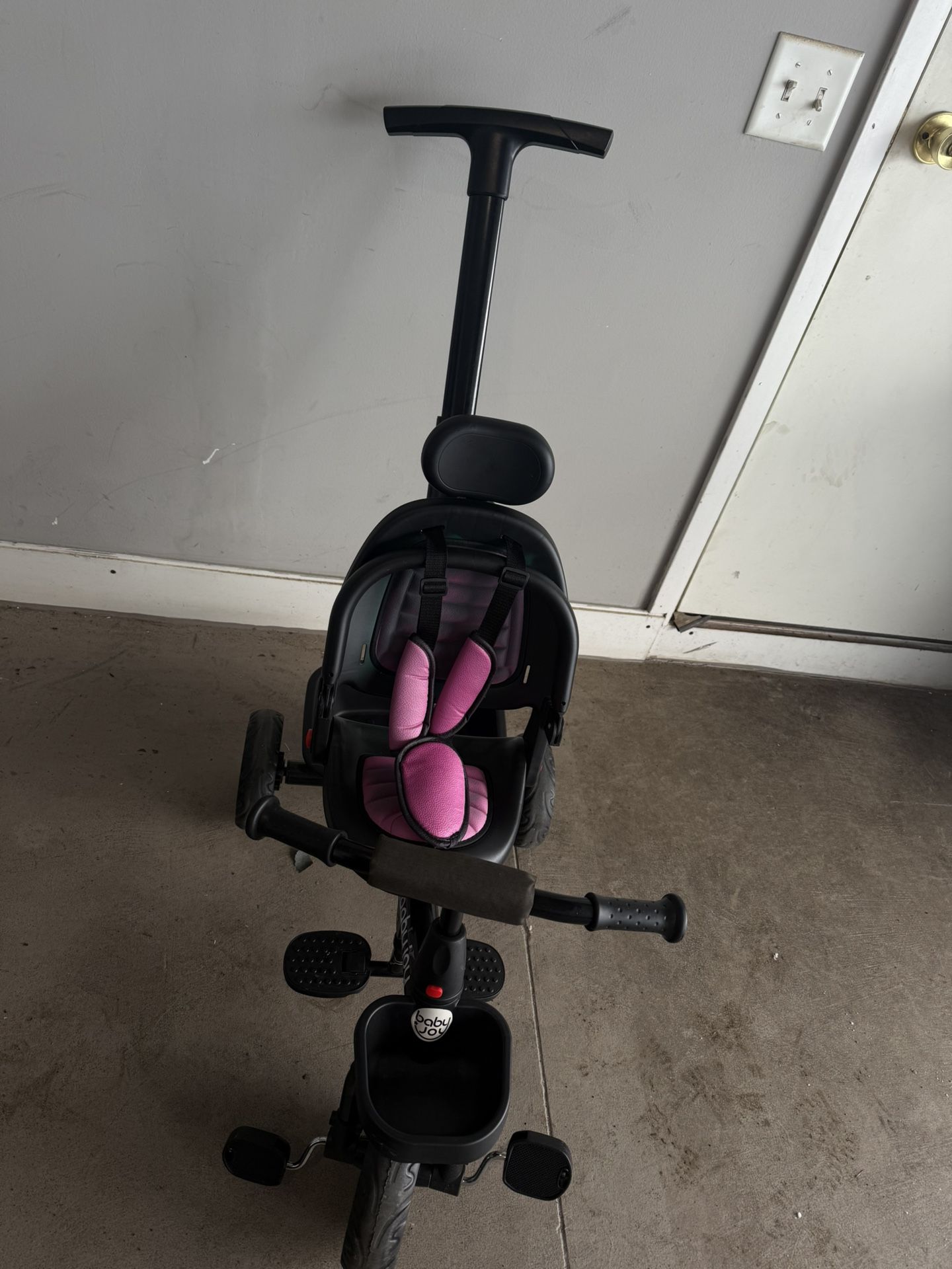 Toddler Push Trike / Convertible Stroller Tricycle - Pink/Black - photo 2