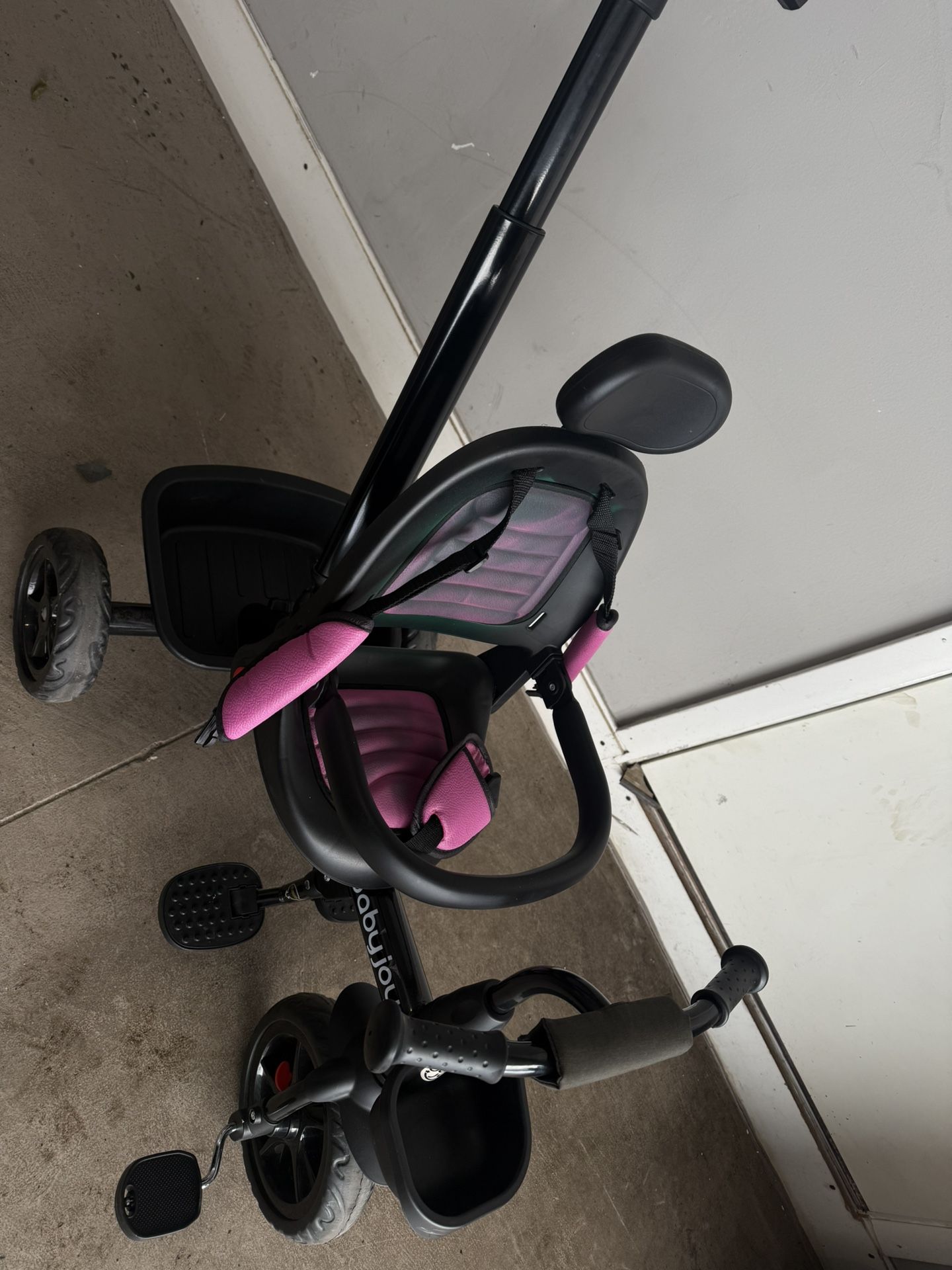 Toddler Push Trike / Convertible Stroller Tricycle - Pink/Black - photo 3