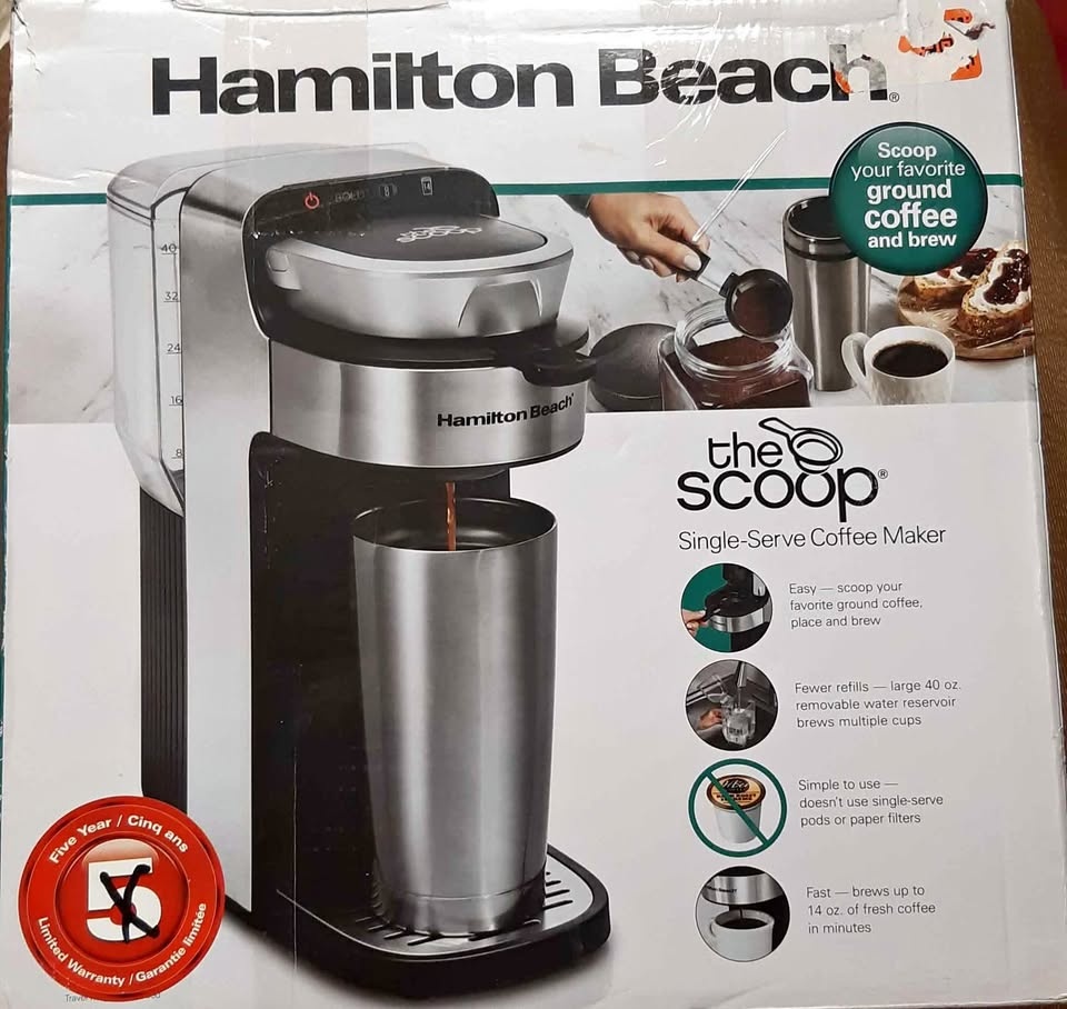Hamilton Beach The Scoop Single-Serve Coffee Maker BNIB 🏆