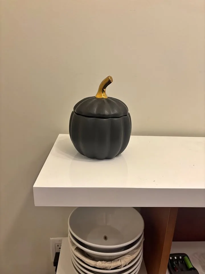 Black Ceramic Halloween Pumpkin thumbnail