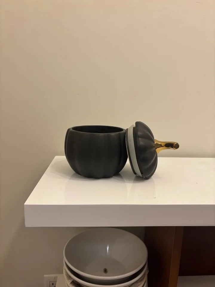 Black Ceramic Halloween Pumpkin image indicator(2)