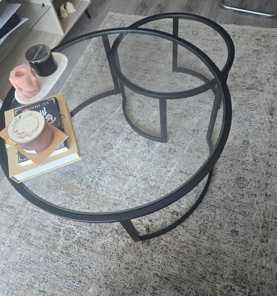 Stylish Nested Glass Coffee Tables