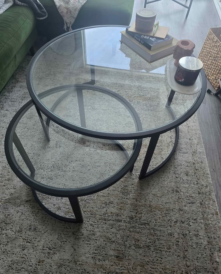 Stylish Nested Glass Coffee Tables - photo 2