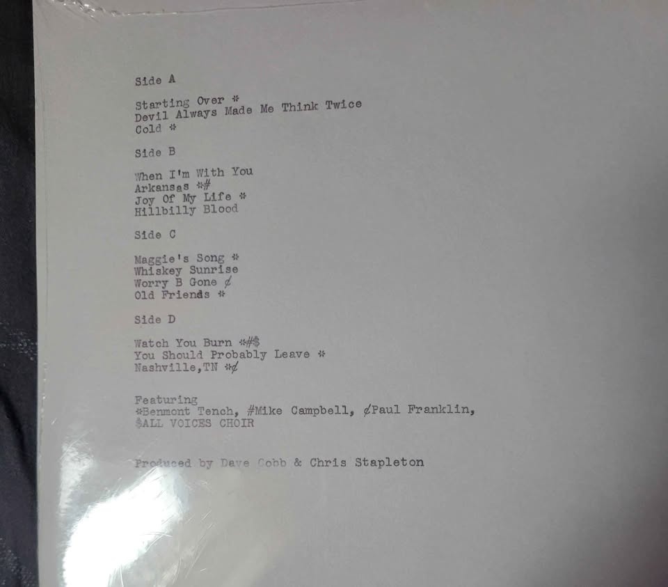 Chris Stapleton - Starting Over Vinyl - photo 2