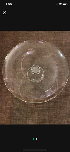 Vintage Clear Glass Cake Stand Pedestal Plate