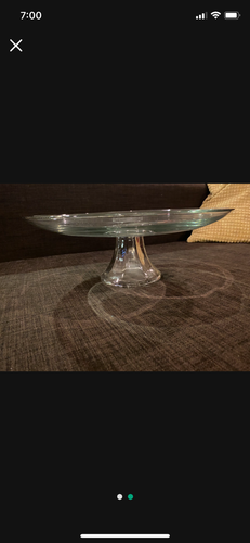 Vintage Clear Glass Cake Stand Pedestal Plate - photo 2