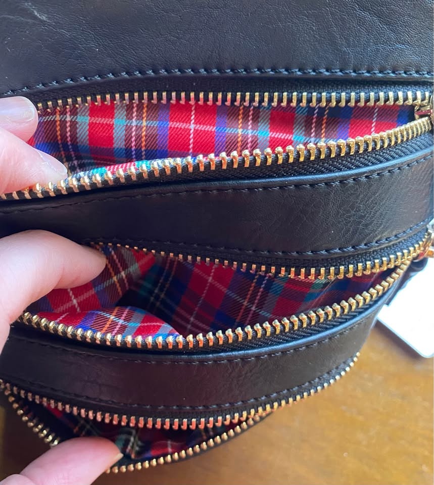 NEW Black Vegan Leather Crossbody Bag - photo 3