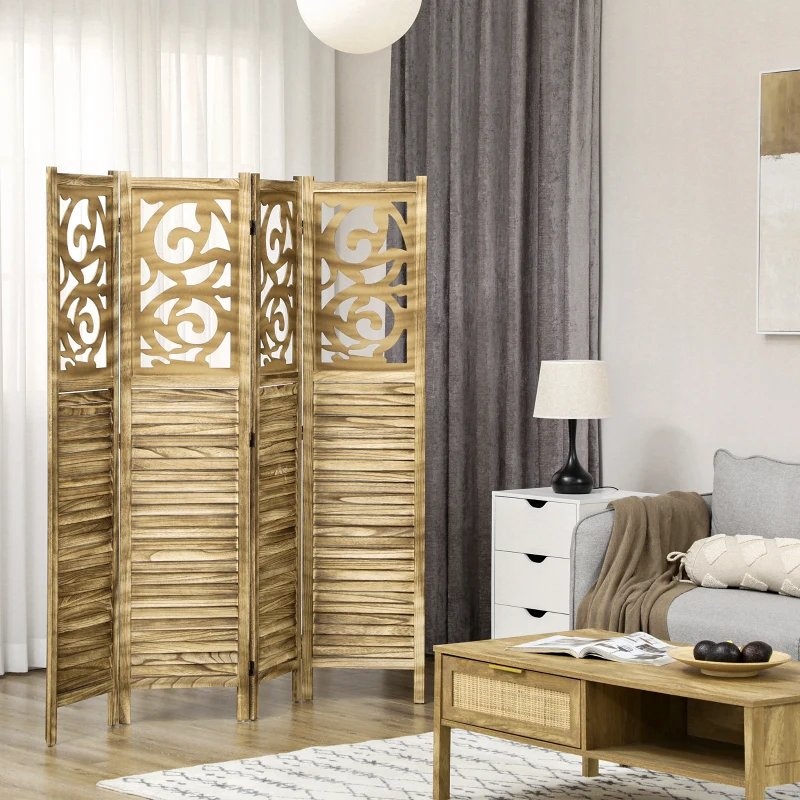 HOMCOM 4-Panel Folding Room Divider