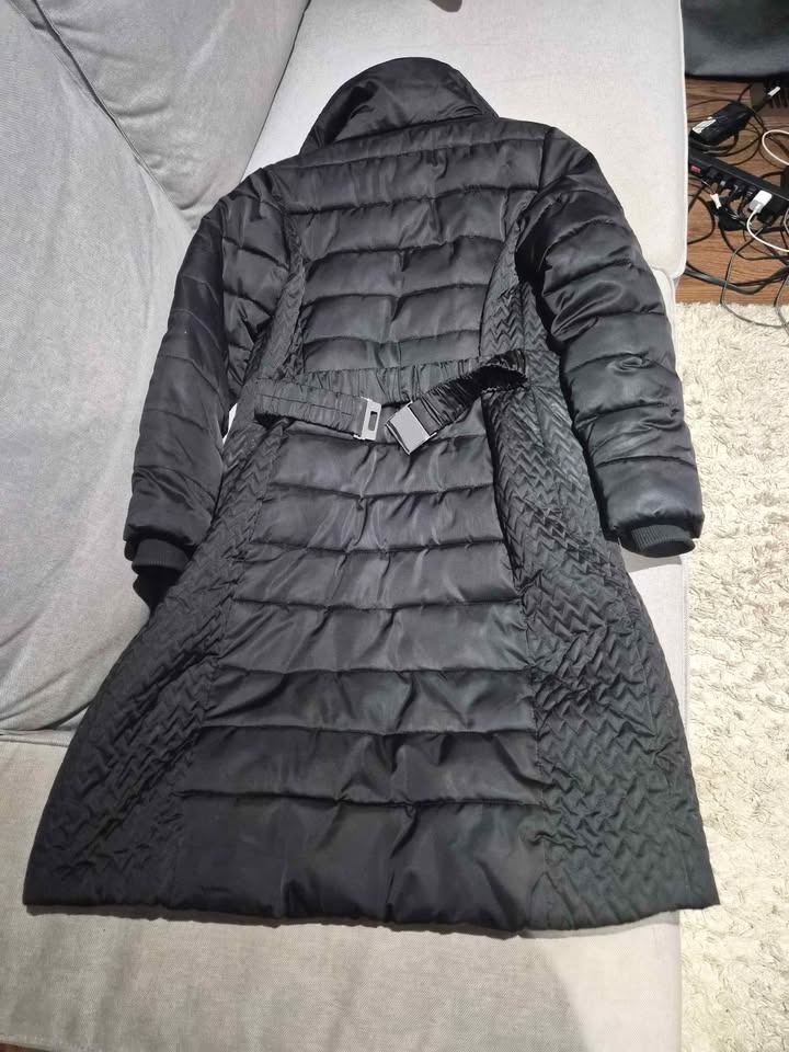 Miss Selfridge Black Belted Long Puffer Coat XS - photo 4