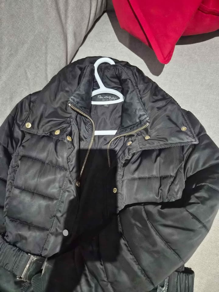 Miss Selfridge Black Belted Long Puffer Coat XS - photo 5