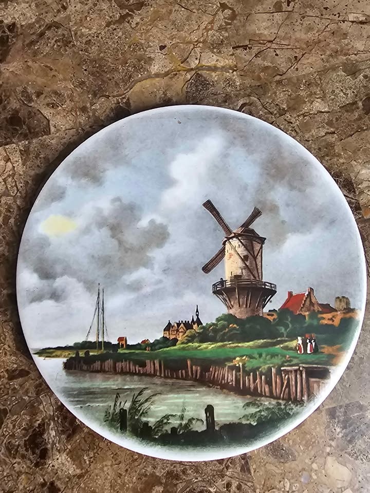 Vintage Decorative Plate with Windmill Scene - photo 2