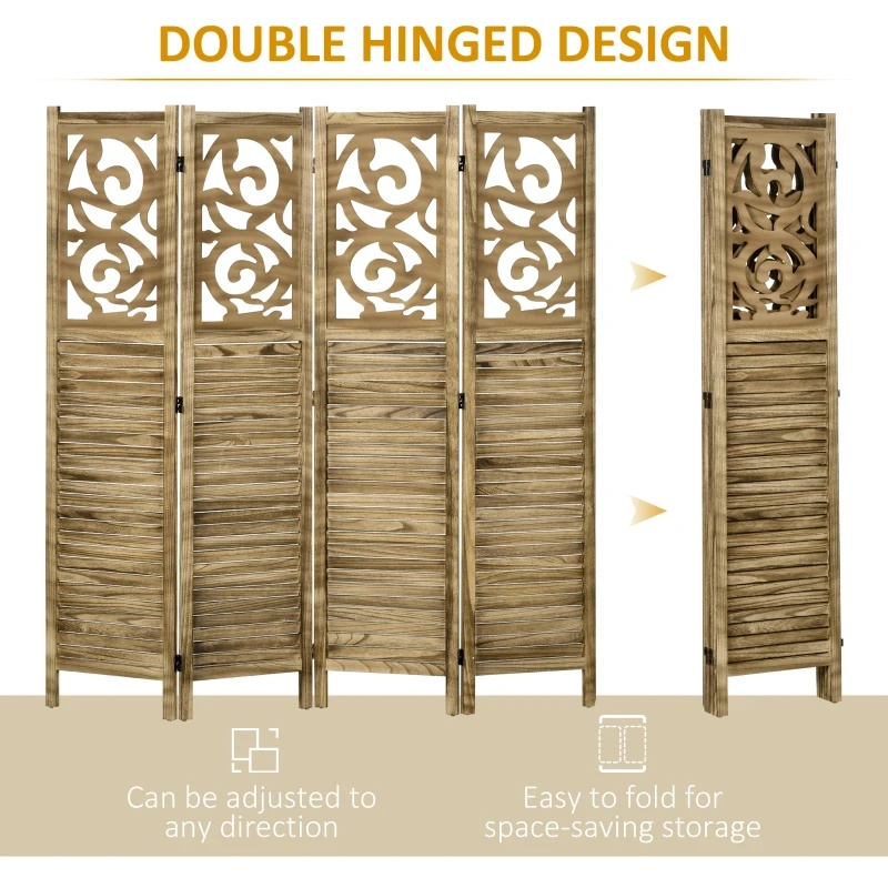 HOMCOM 4-Panel Folding Room Divider - photo 2