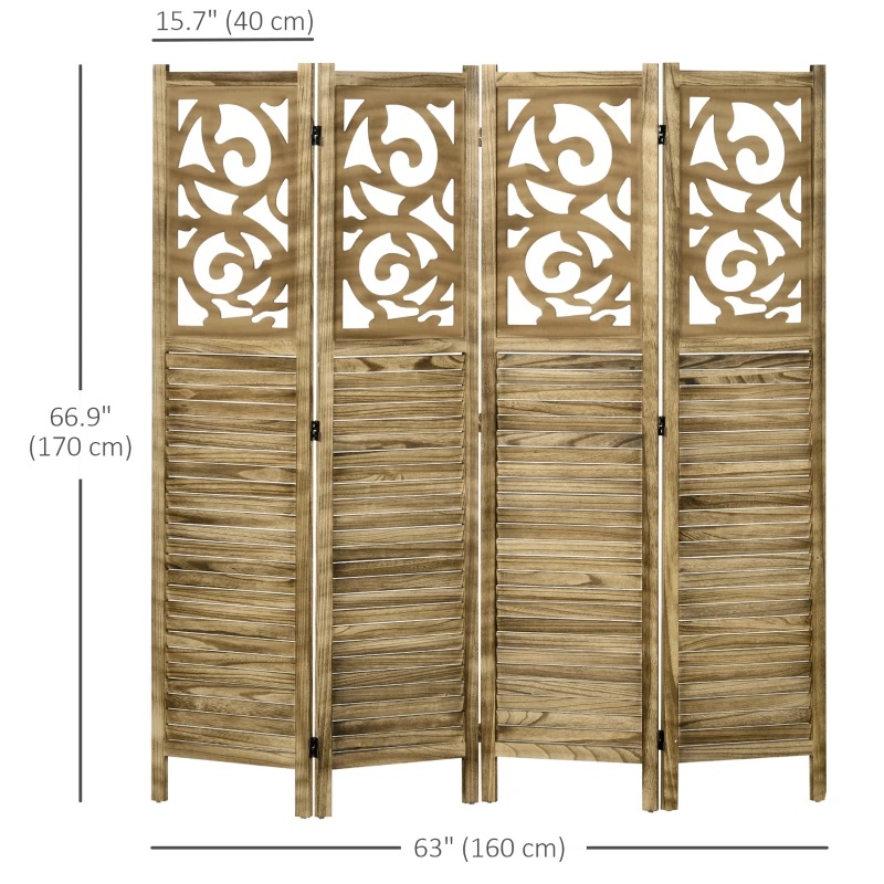 HOMCOM 4-Panel Folding Room Divider - photo 3