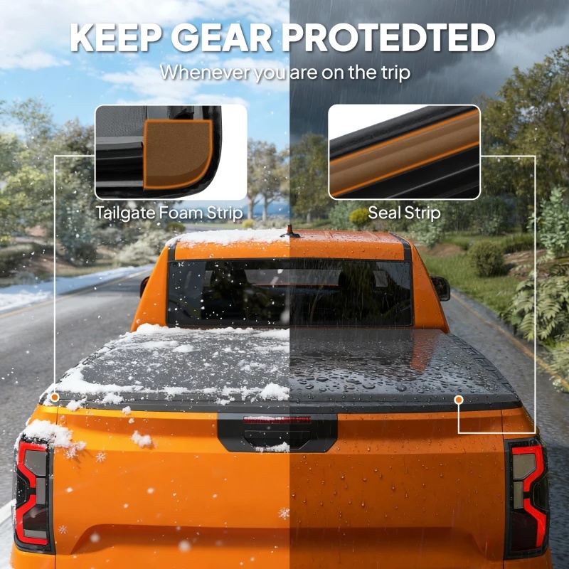 Outsunny 5.9 ft Tri-Fold Tonneau Cover for Pickup Truck - photo 2
