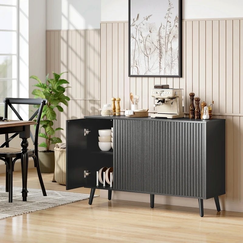 HOMCOM Modern Black Buffet Sideboard
