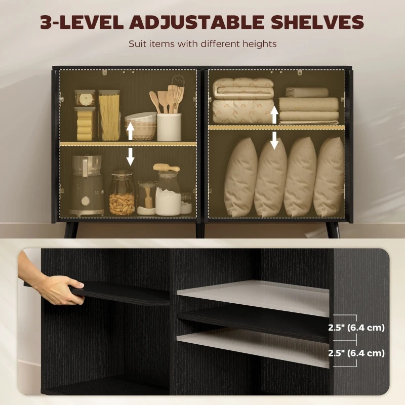 HOMCOM Modern Black Buffet Sideboard - photo 2