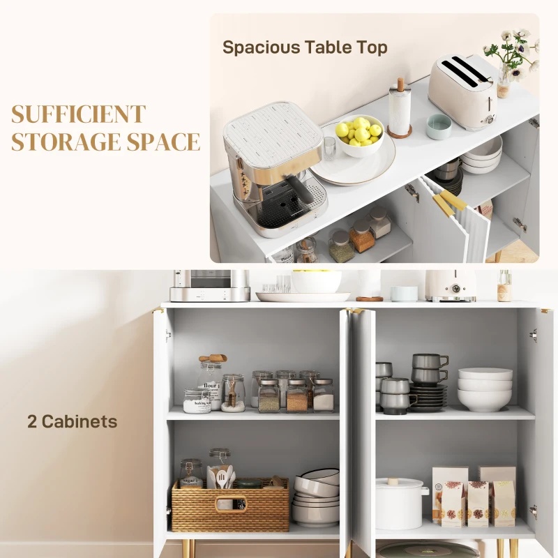 HOMCOM Modern White Buffet/Storage Cabinet - 47" - photo 2