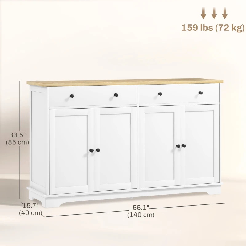 Modern Buffet / Sideboard with 2 Drawers & Adjustable Shelves - photo 3