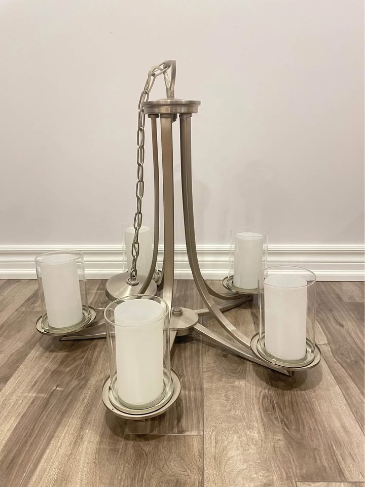 Brushed Nickel 5 Light Silver Chandelier - photo 2