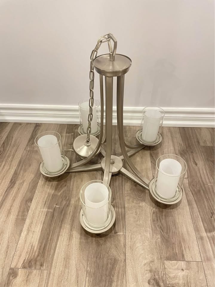Brushed Nickel 5 Light Silver Chandelier - photo 3