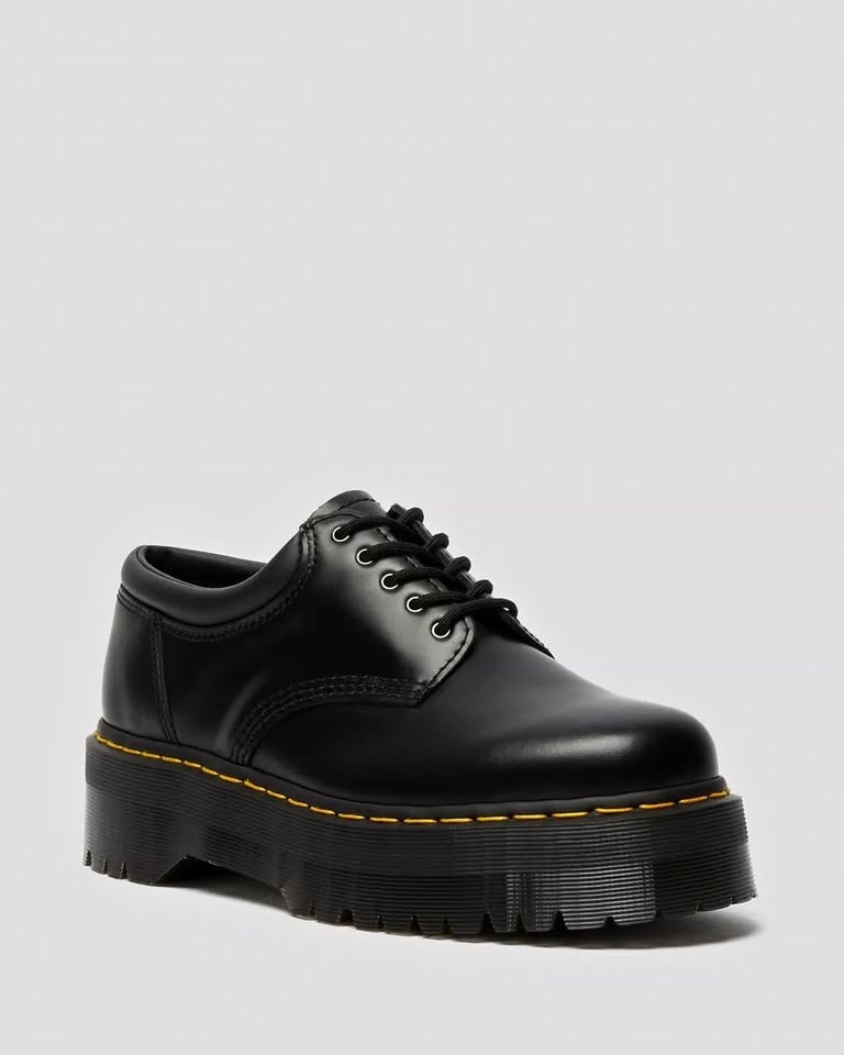 Dr. Martens 8053 Leather Platform Shoes - Black (Women's Size 8)