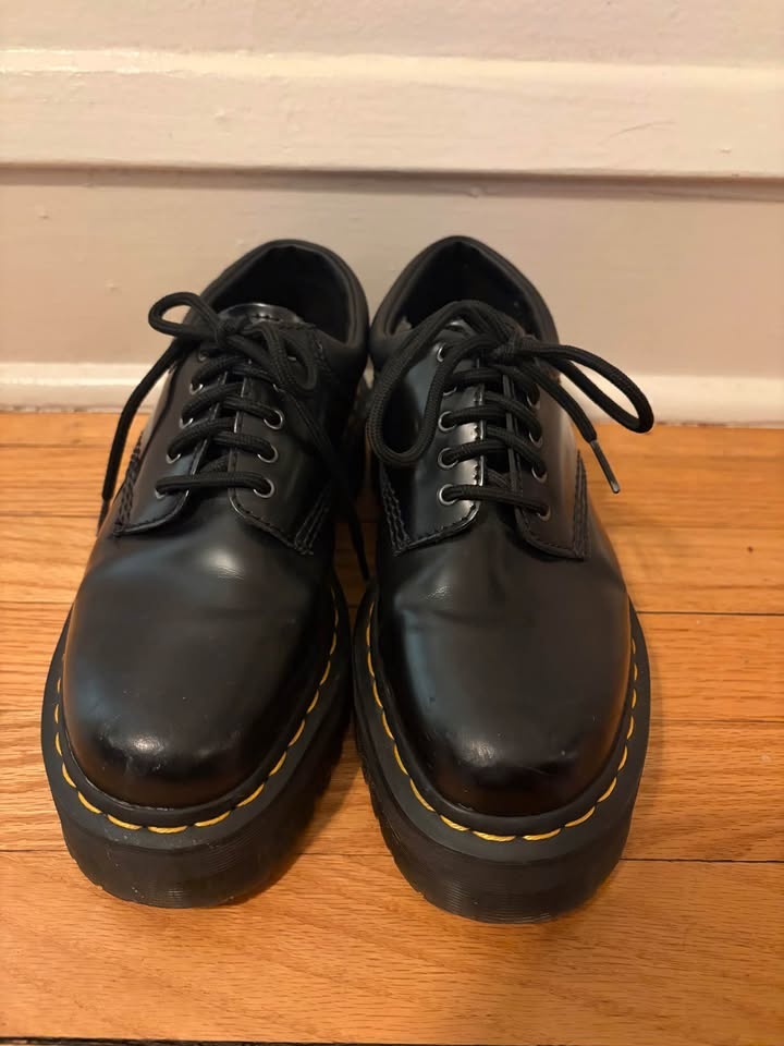 Dr. Martens 8053 Leather Platform Shoes - Black (Women's Size 8) - photo 3