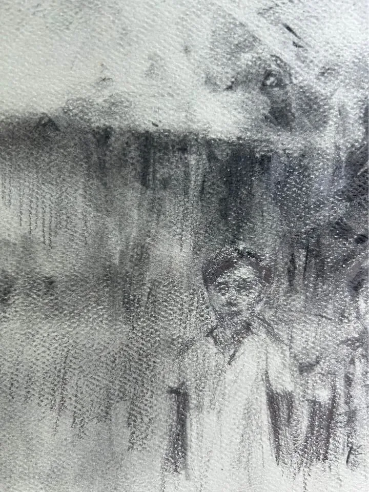 "Untitled (1968)" Original Charcoal Painting image indicator(3)