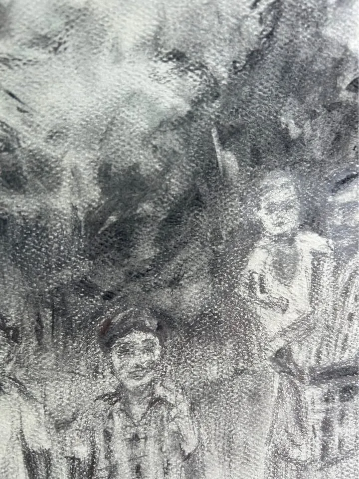 "Untitled (1968)" Original Charcoal Painting image indicator(4)