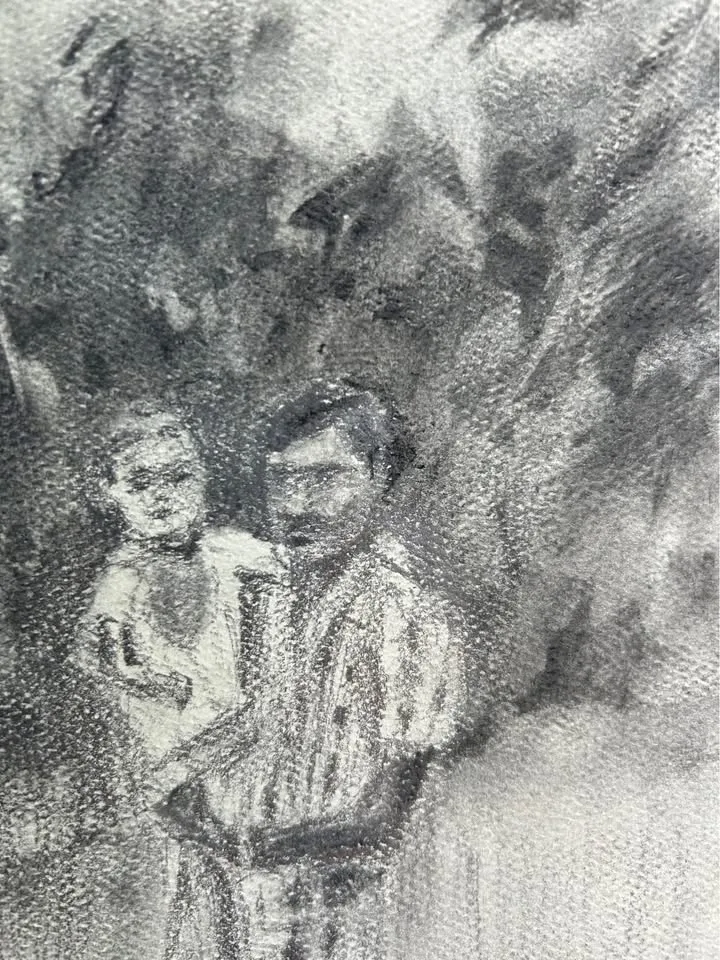 "Untitled (1968)" Original Charcoal Painting image indicator(5)