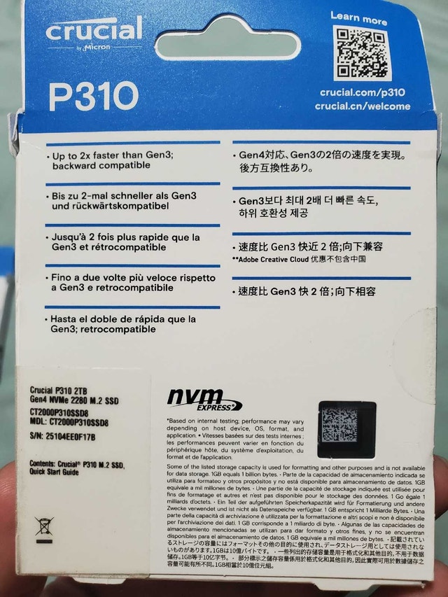 NEW SEALED Crucial P310 2TB SSD - photo 2