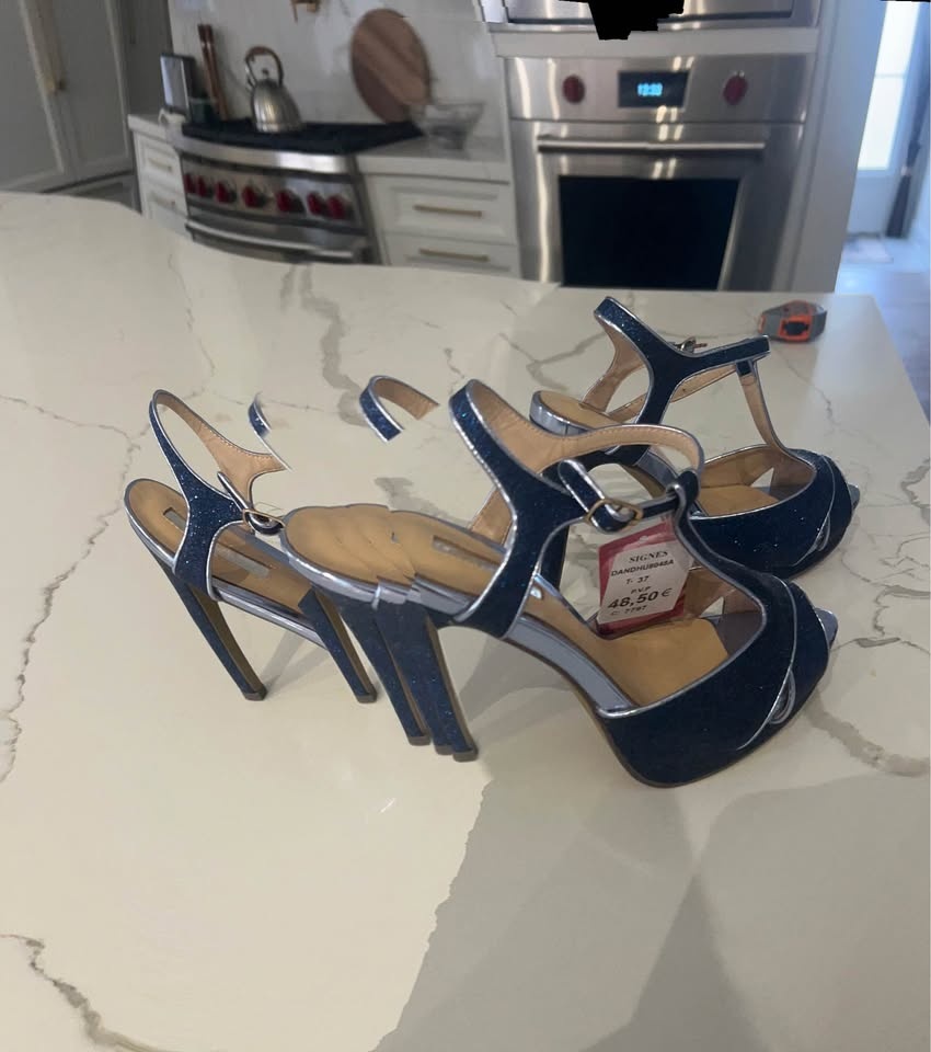 Blue and silver heels - photo 3