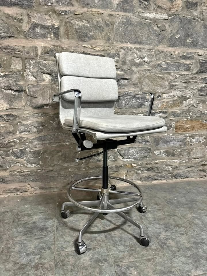 Tall Office Chair, Rolling, Grey