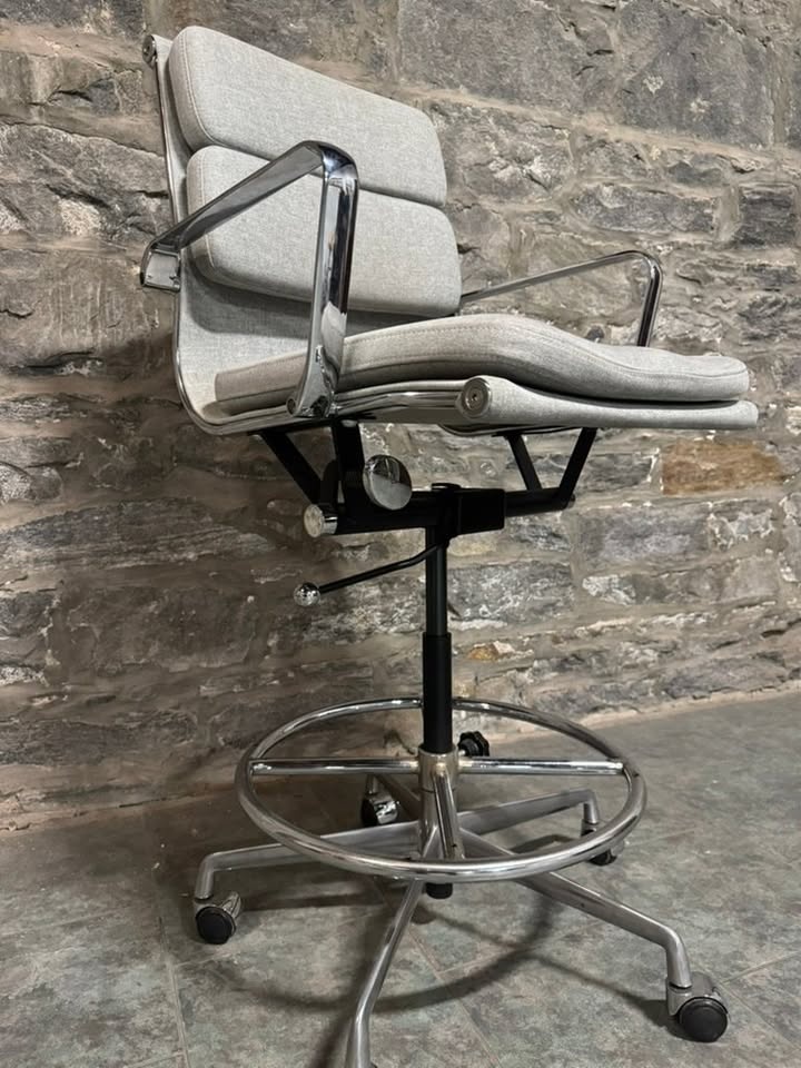 Tall Office Chair, Rolling, Grey - photo 2