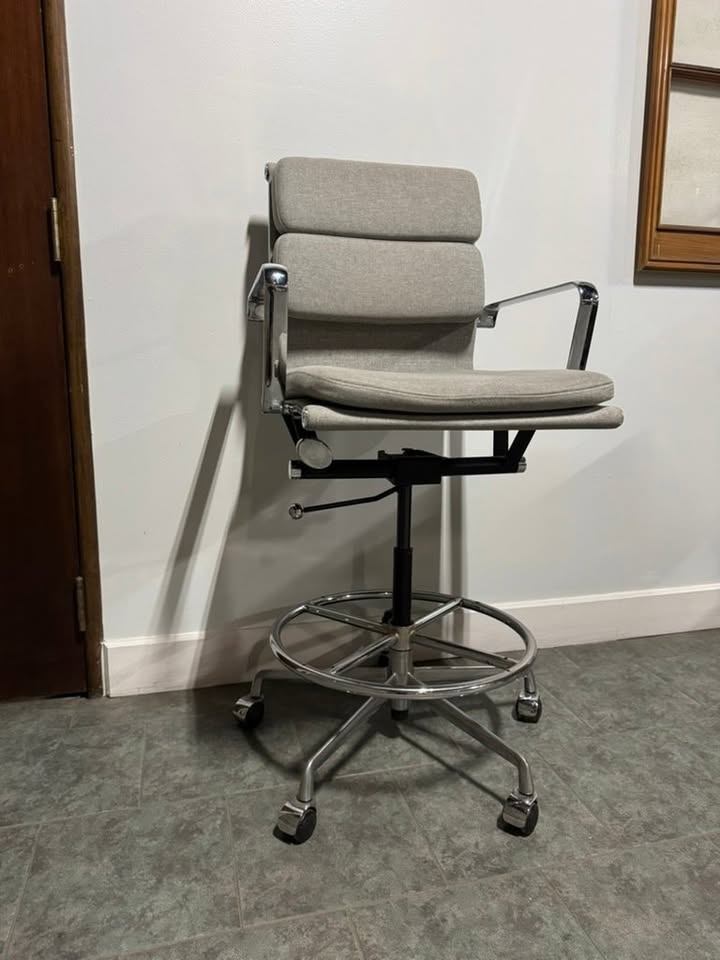 Tall Office Chair, Rolling, Grey - photo 3