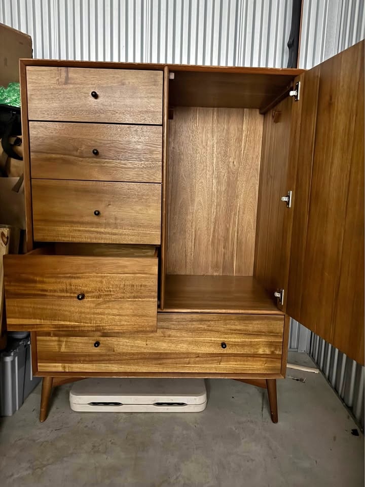 West Elm Mid Century Mahogany Armoire