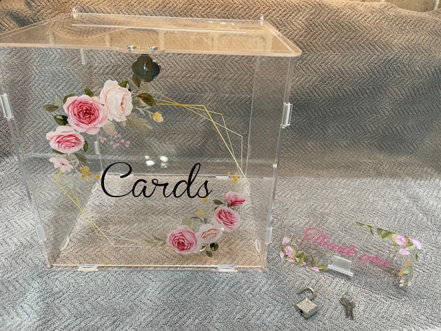 Acrylic Card Box with Lock & Slot