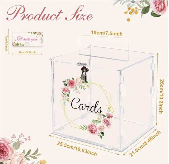 Acrylic Card Box with Lock & Slot - photo 4