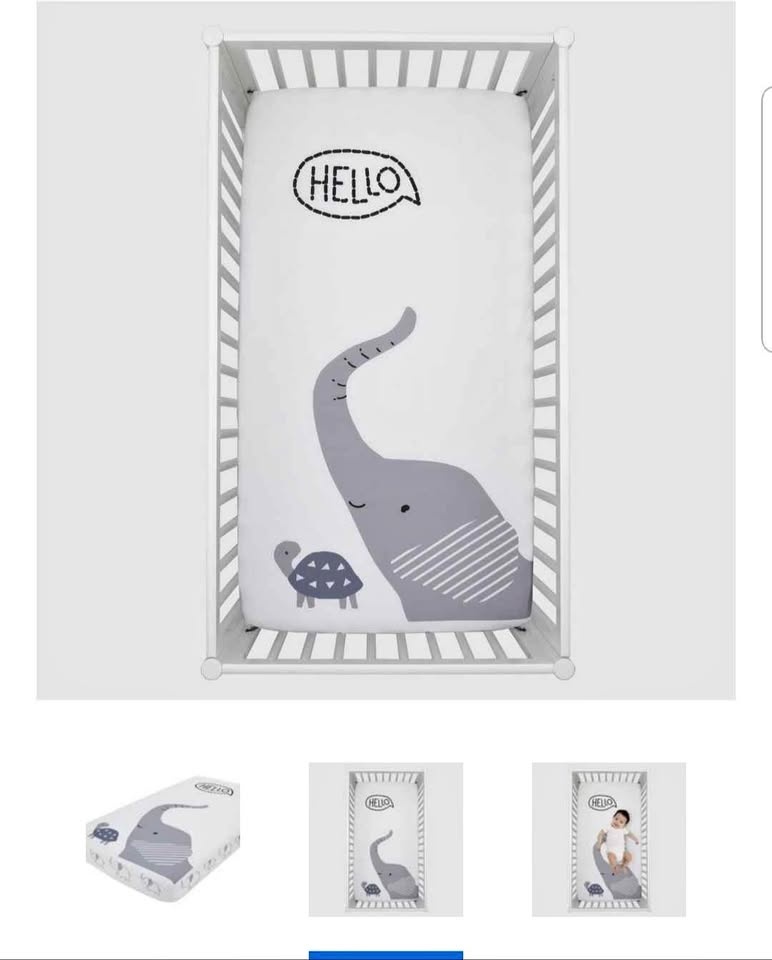 Child of Mine by Carter's Elephant Crib Sheet BNIB 🏆