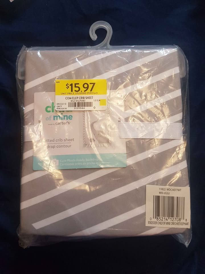 Child of Mine by Carter's Elephant Crib Sheet BNIB 🏆 - photo 2