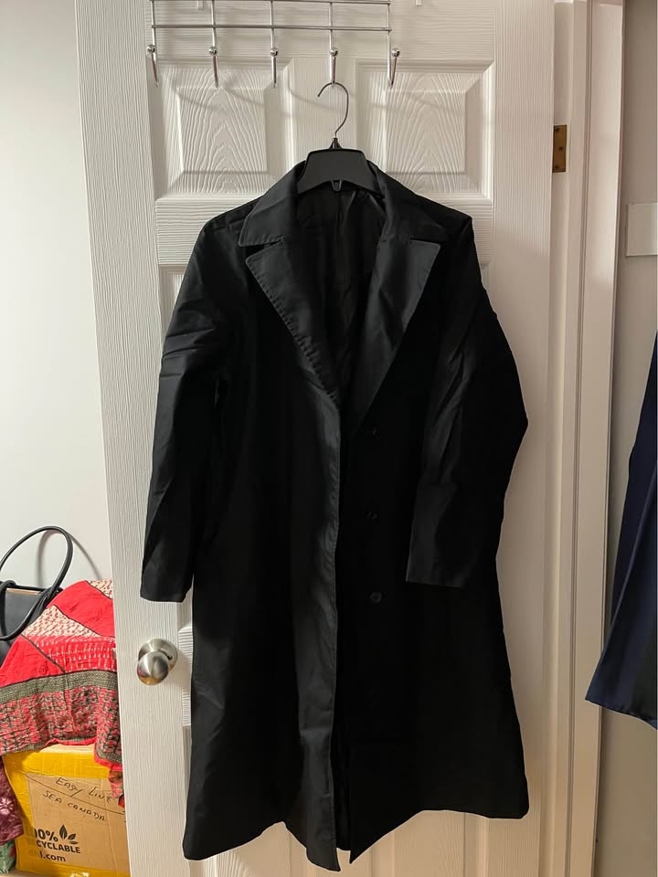 Classic Black Long Trench Coat - photo 3