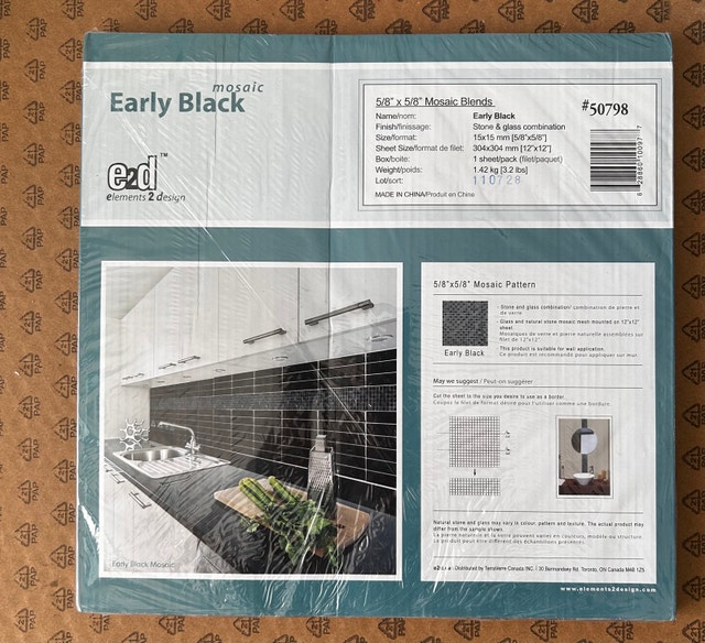 Elements 2 Design Mosaic Tile - Early Black - photo 2