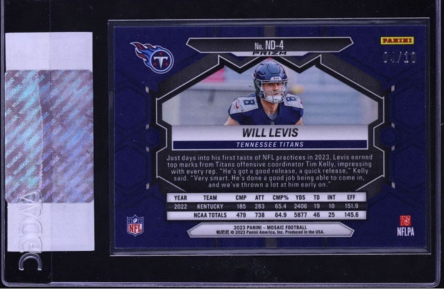 Will Levis Football Rookie Card /10 - photo 2