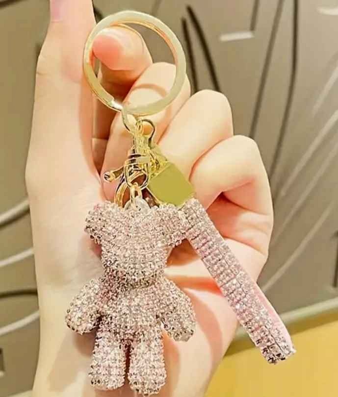Luxury Rhinestone Encrusted Bear Keychain 🏆
