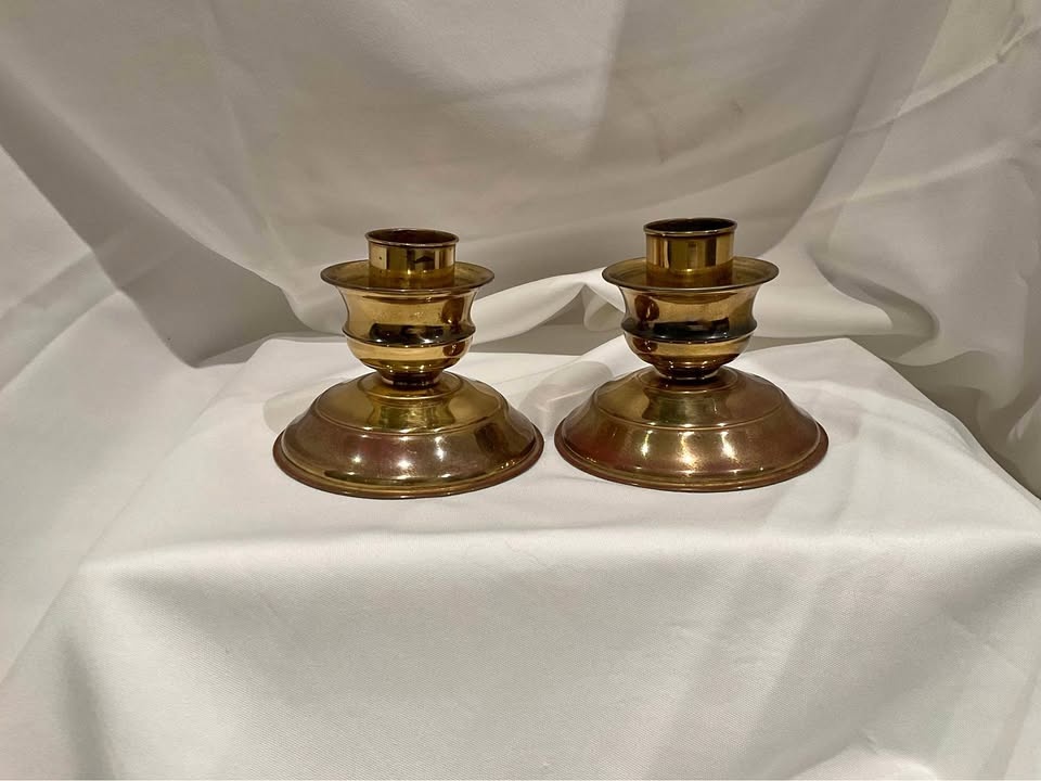 Brass Candleholders PAIR Made in England