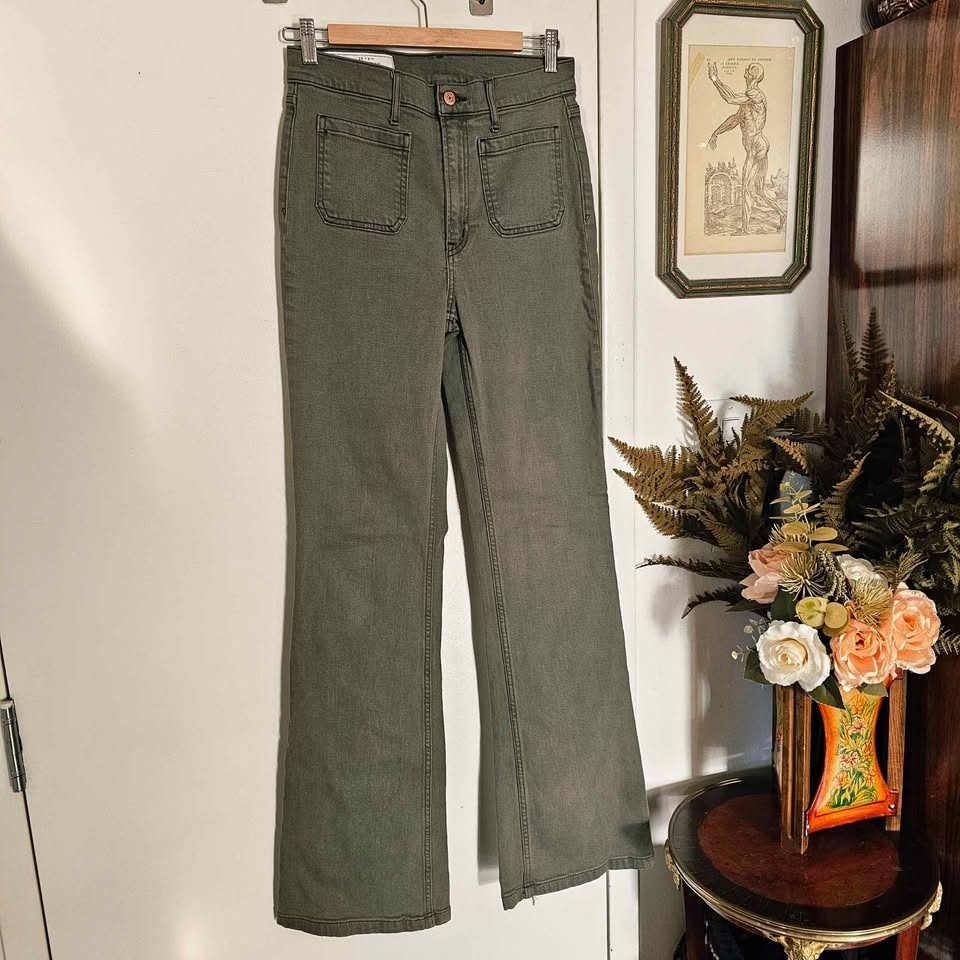 GAP Olive 70s Flare High Rise Womens Jeans 28 6 Tall - photo 3